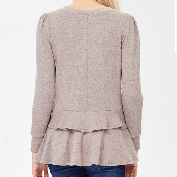 - Long Sleeve, Round Neck, Double Ruffle - Picture 5 of 7